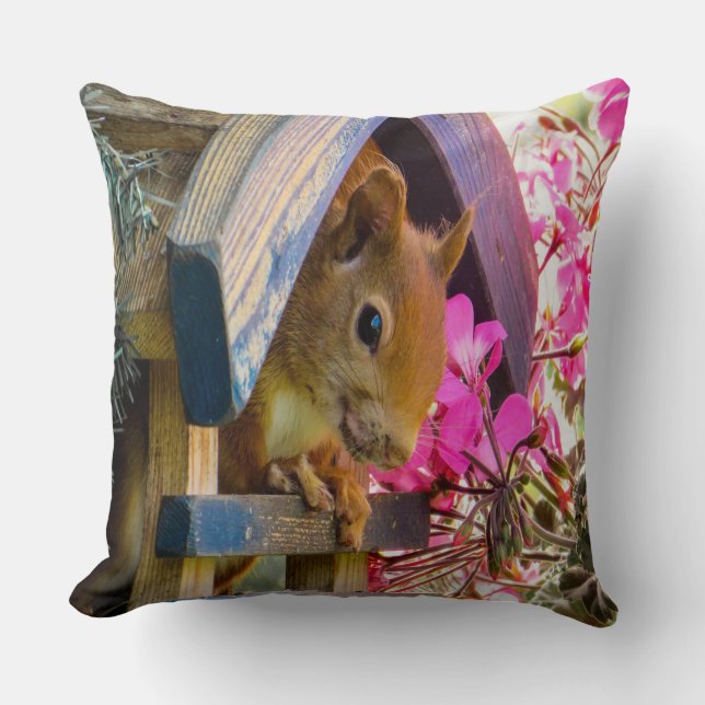 Coussin Squirl in A Birdhouse (Recto)