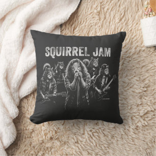 Coussin Squirrel Jam - Parodie de groupe de rock vintage d