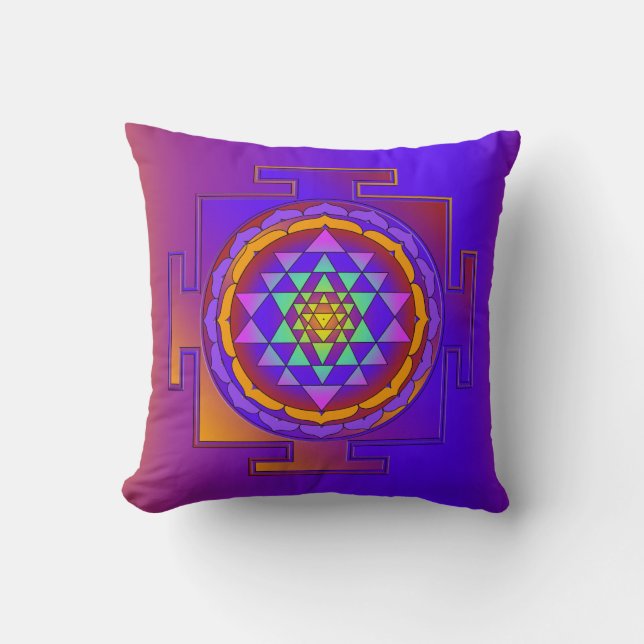 Coussin SRI YANTRA complètement coloré + vos idées (Recto)