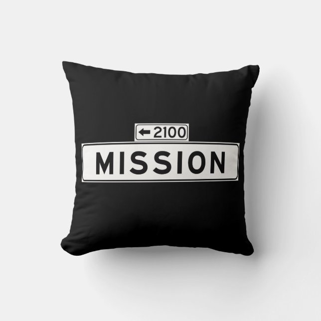 Coussin St de mission, plaque de rue de San Francisco (Recto)