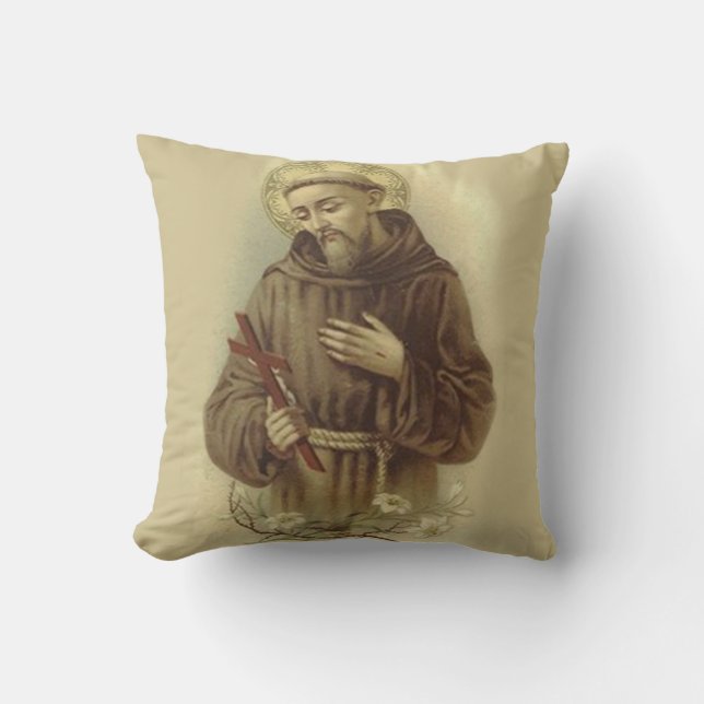 Coussin St Francis du saint patron d'Assisi des animaux (Recto)