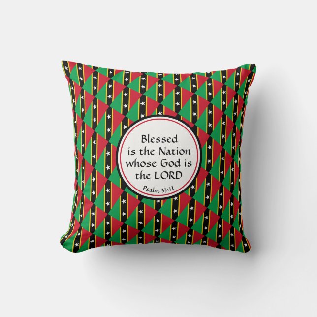 Coussin ST KITTS & NEVIS FLAG | Blessed Nation | Patriotiq (Recto)