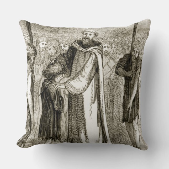 Coussin St Le Columba bénit un garçon sauvage, 'du Th de (Recto)