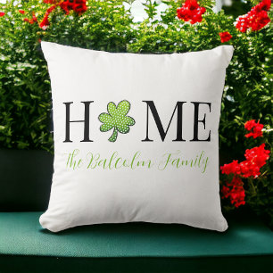 Coussin St Patrick's Day Accueil Polka Dot Shamrock Custom