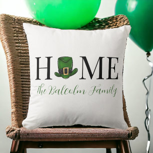 Coussin St Patrick's Day Accueil Vert Leprechaun Casquette