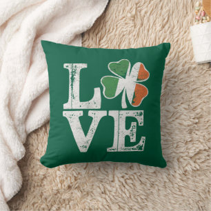 Coussin St Patricks Day Amour Chanceux Trèfle Irlandais Ve