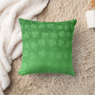 Coussin St. Patrick's Day green shamrock ombre motif