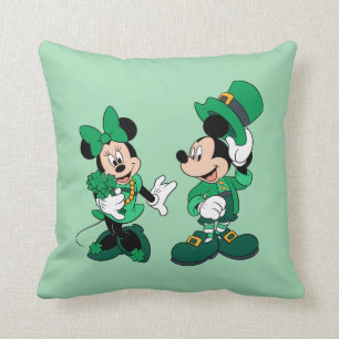Coussin St. Patrick's Day Mickey et Minnie