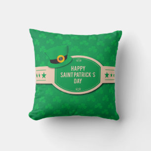 Coussin St Patrick's Day mignon motif vert trèfle irish