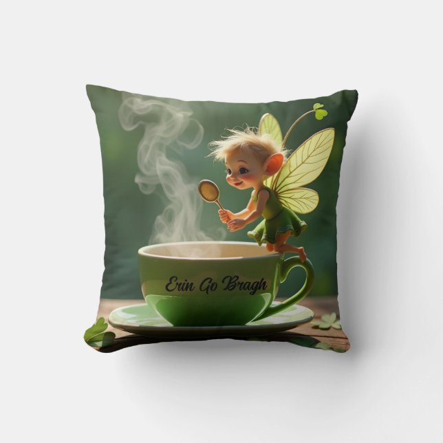 Coussin St. Patricks Fairy Pillow Day  (Recto)