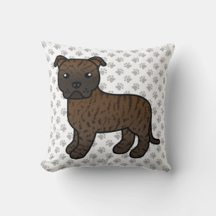 Coussin Staffie anglais bringé Chien de dessin animé migno