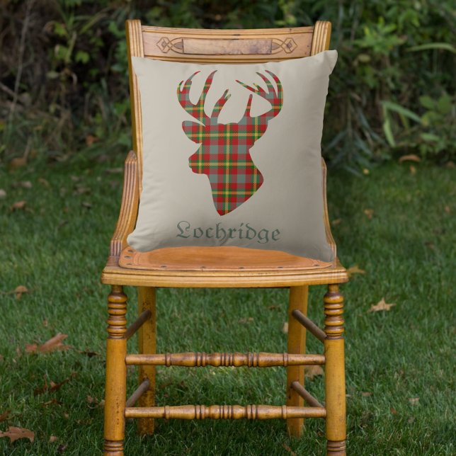 Coussin Stag Head Scottish Red Tartan Personnalisé (Créateur téléchargé)