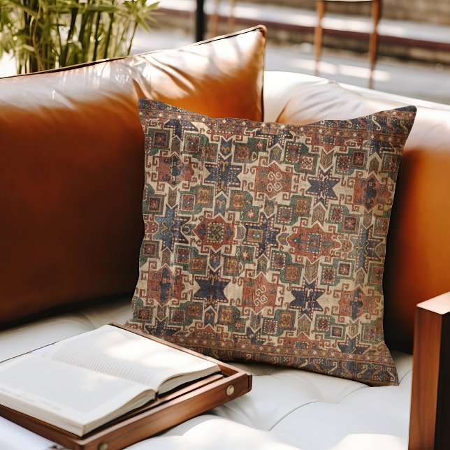 Coussin Star détendue Kazak Orange Blue (Créateur téléchargé)