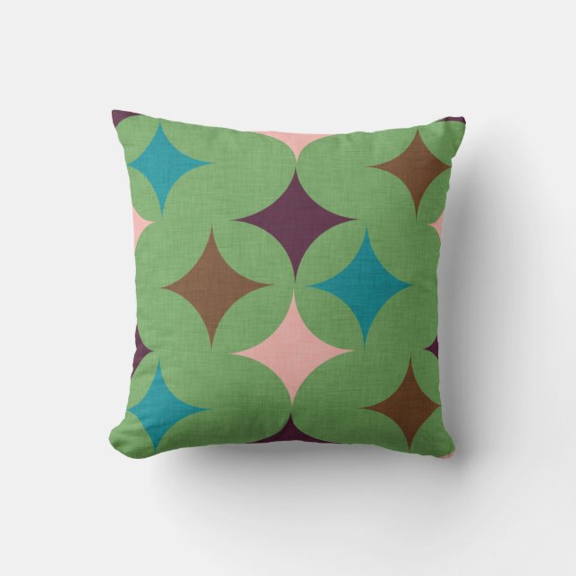 Coussin Star Diamond Motif du milieu du siècle (Recto)