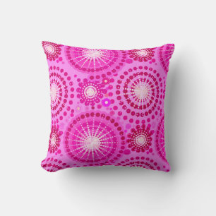 Coussin Starburbs et pingwheel, orchidée et magenta