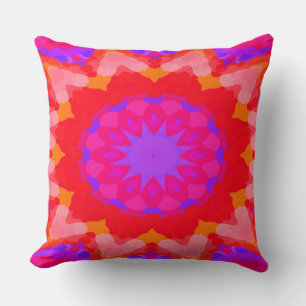 Coussin Starburst violet, rose et orange