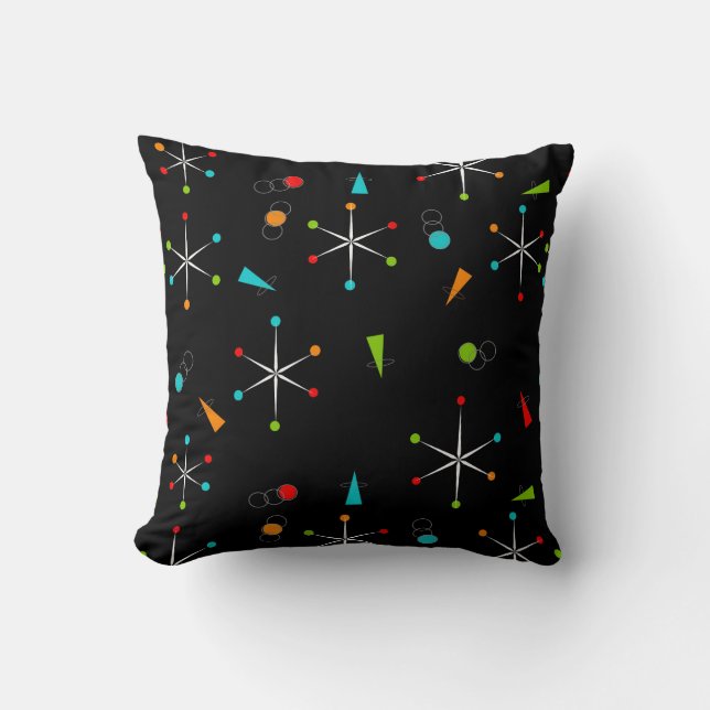 Coussin Starbursts moderne du milieu du siècle llj (Recto)