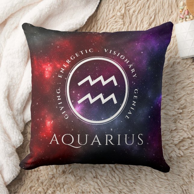 Coussin Starfield Aquarius Water Bearer Western Zodiac (Couverture)