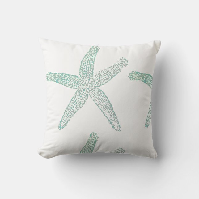 Coussin Starfish Plage Nautique Turquoise Marée Vert bleu (Recto)