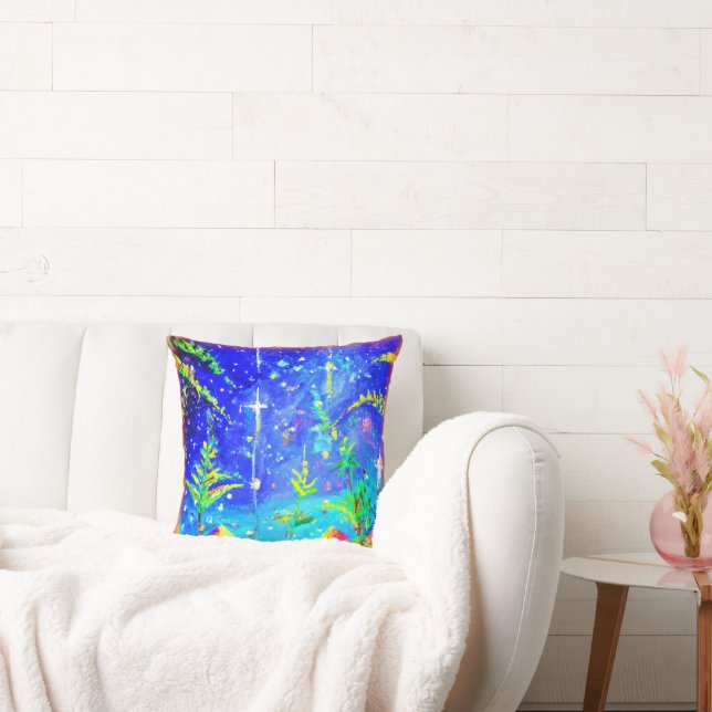 Coussin "Starlit Jungle" Belle Peinture. Commandez dès mai (Canapé)