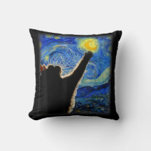 Starry Night Cat, Van Gogh Amoureux des chats Cat 