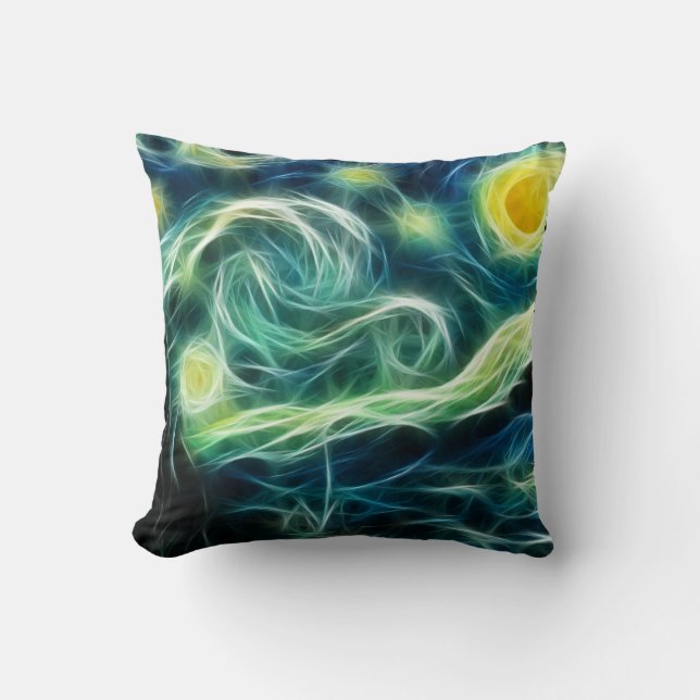 Coussin Starry Night Van Gogh Fractal Art (Recto)