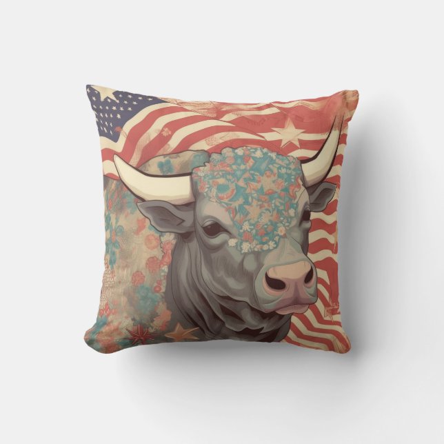 Coussin Stars et bandes Steer (Recto)