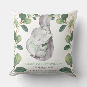 Coussin Stat de naissance d'homme d'éléphant d'or de
