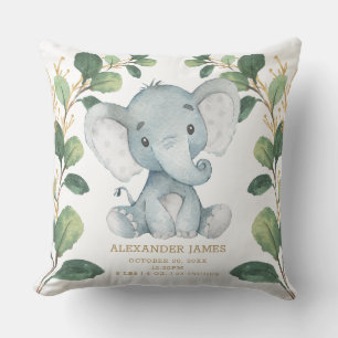 Coussin Stat mignonne de naissance d'or de verdure