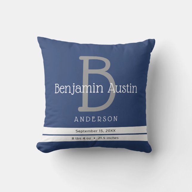 Coussin Stat nouveau-née de naissance de garçon de (Recto)