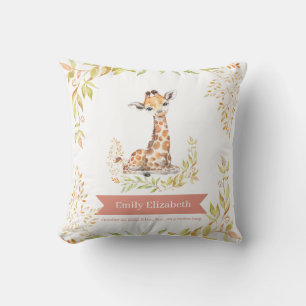 Coussin Statistique de naissance de girafe de safari de pé