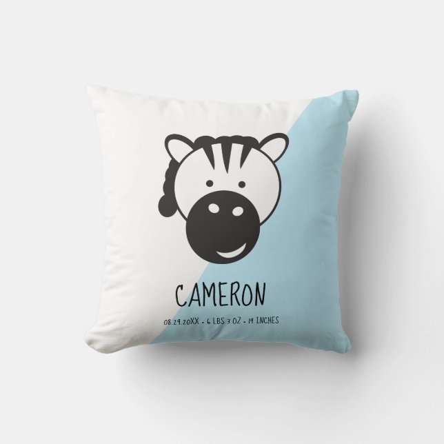 Coussin Statistiques bébé personnalisables et photo (Recto)