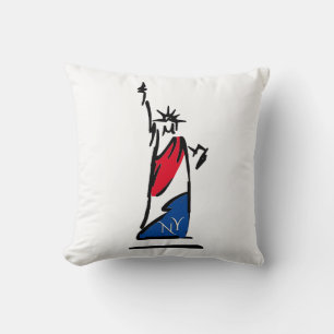 Coussin Statue de la Liberté NY Rouge Blanc et Bleu