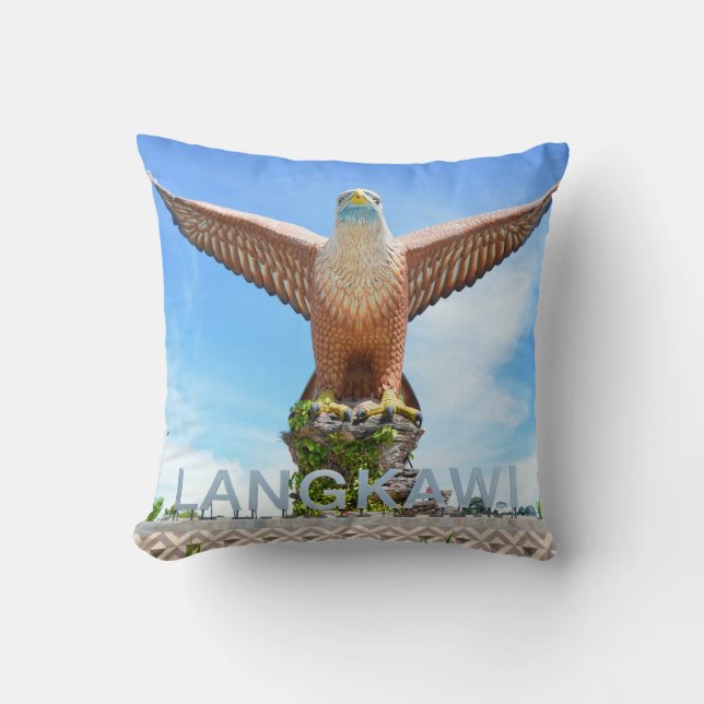 Coussin Statue de l'aigle géant Langkawi Malaisie Souvenir (Recto)