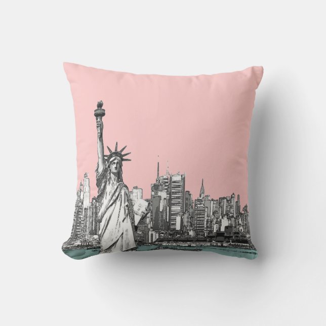 Coussin Statue rose de la Liberté New York Jeter des oreil (Recto)