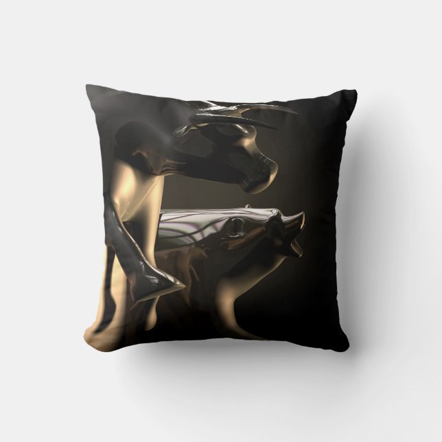 Coussin Statues Du Marché Des Ours Et Des Ours (Recto)