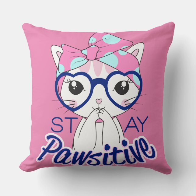 Coussin Stay Pawsitive (Recto)
