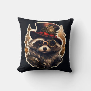 Coussin Steampunk Christmas Raccoon