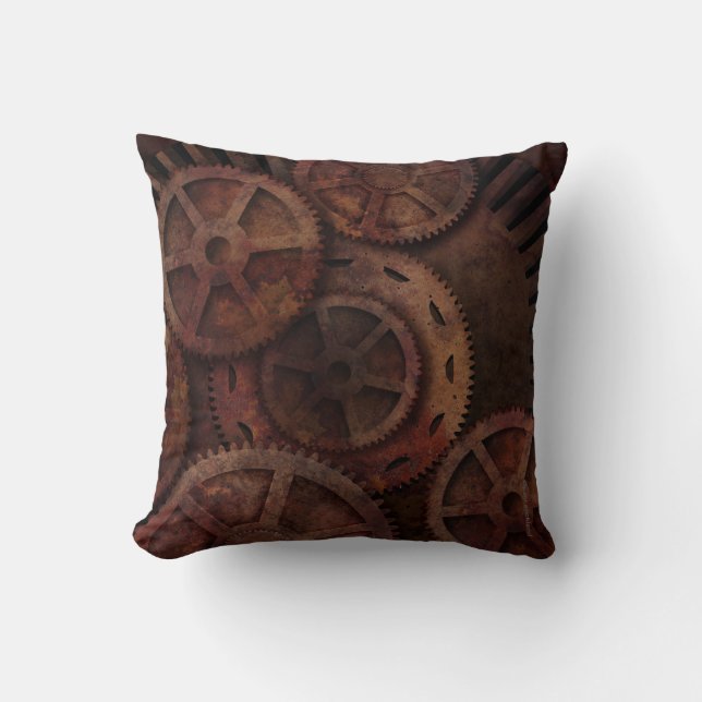 Coussin Steampunk embraye la mode industrielle (Recto)