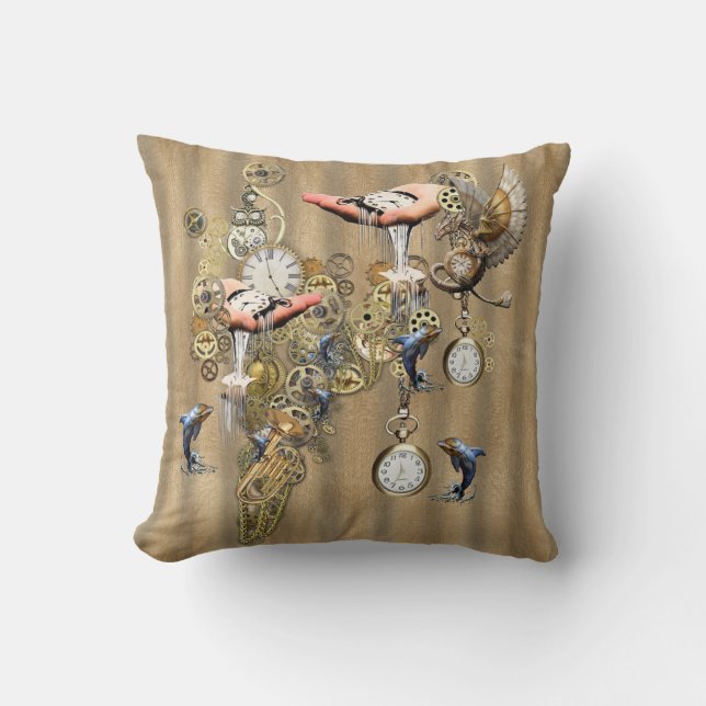Coussin Steampunk Graphic Element Collections sur cuir (Recto)