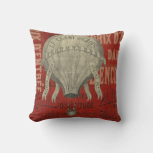 Coussin Steampunk Hot Air Ballon Ride Polices graphiques
