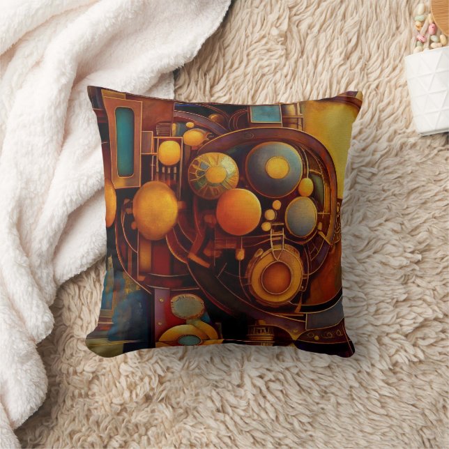 Coussin Steampunk Mechanical Orb Composition (Couverture)