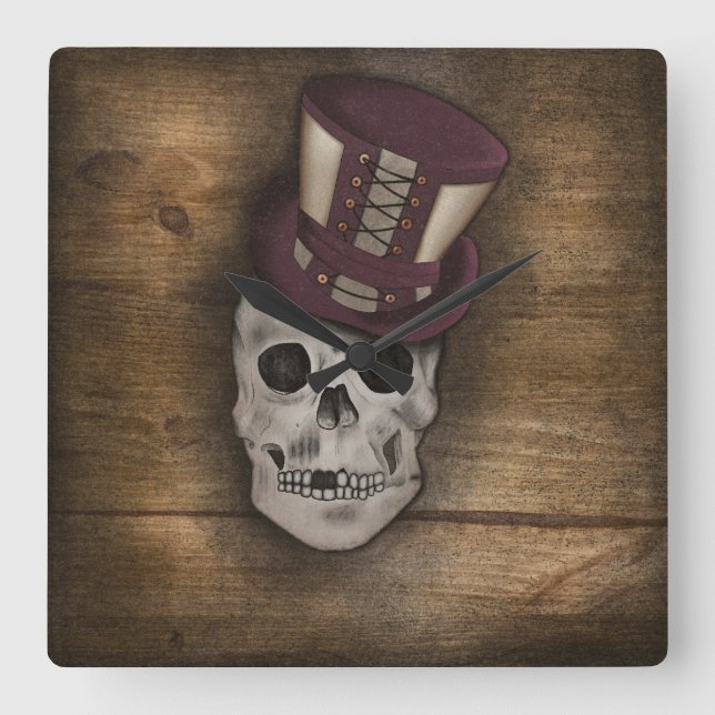 Coussin Steampunk Square Wall Clock (Front)