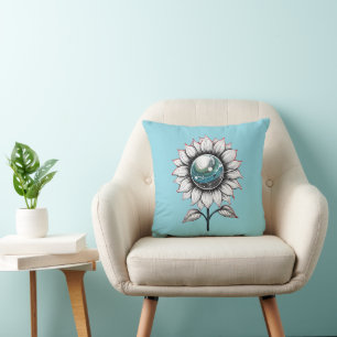 Coussin Storm Cloud Bloom bleu clair