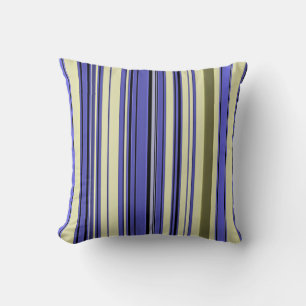 Coussin Stripes - bleu violet jaune vert