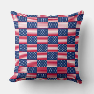 COUSSIN STRIPES PATRIOTIQUES ROUGE BLANC BLEU AMÉRICAIN ST