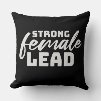 Coussin Strong Female Lead Feminist Empowerment Quote Logo