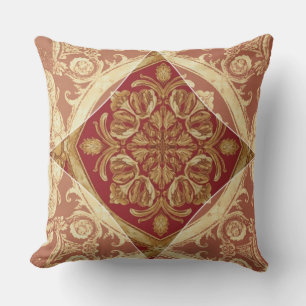 Coussin Style Baroque : Mara Trumpet Glory Rouge Doré