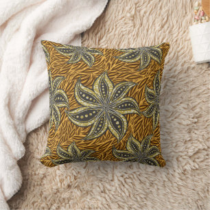 Coussin Style Batik Floral Abstrait africain