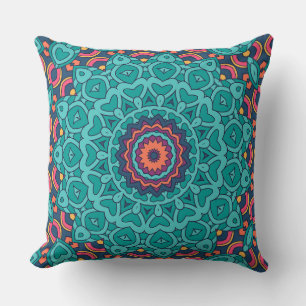 Coussin Style bleu et rose perse sans couture motif